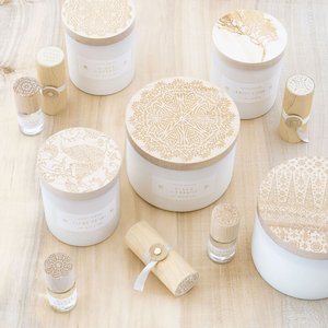 White Tea & Thyme Print Block 3-wick candle — Skeem Design
