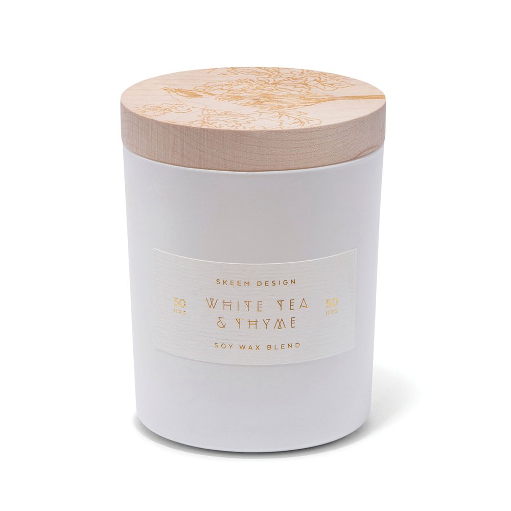 White Tea & Thyme sm. Print Block candle — Skeem Design