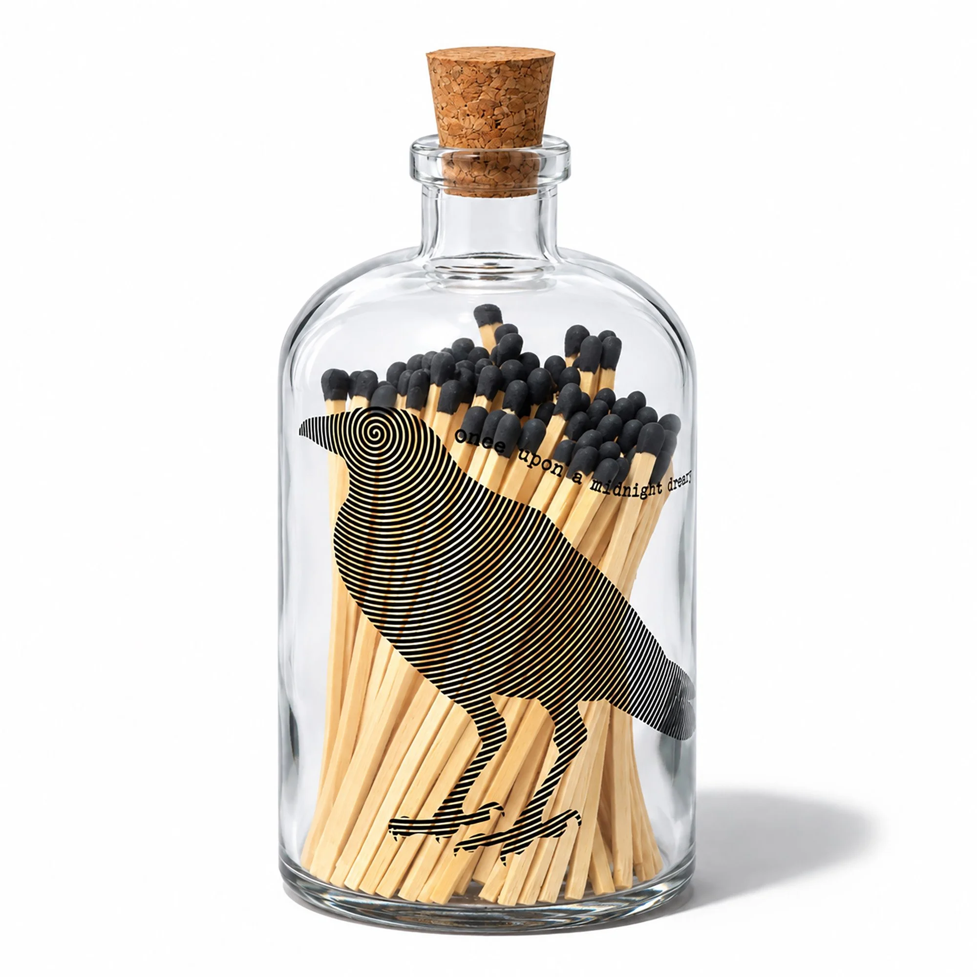 Apothecary Match Bottle, Raven