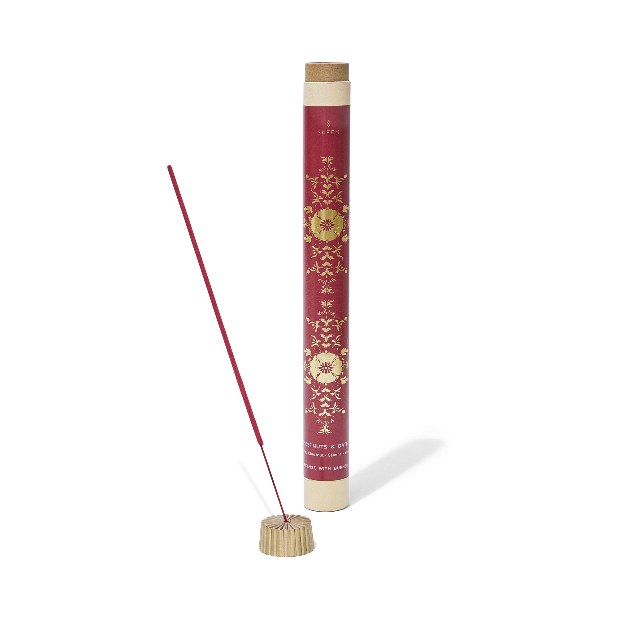 Chestnuts & Dates Gilded Incense with Brass Holder
