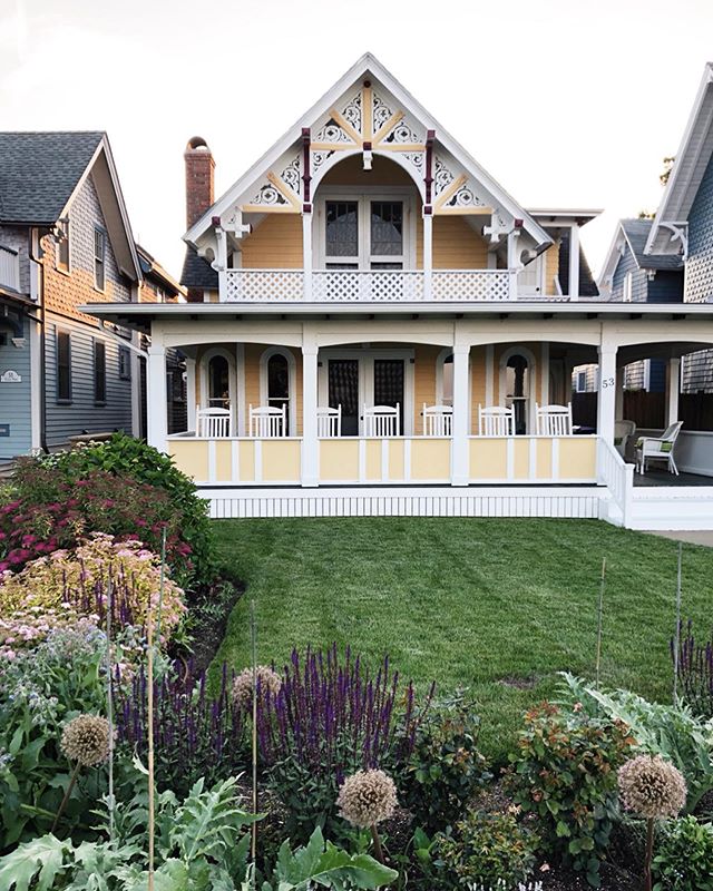 The town of Oak Bluffs is known for its gingerbread cottages, all 318 of them (at one time there were 500). After the American Civil War the town became the center for a Methodist summer campground.  Families would stay in tents (imagine women campin