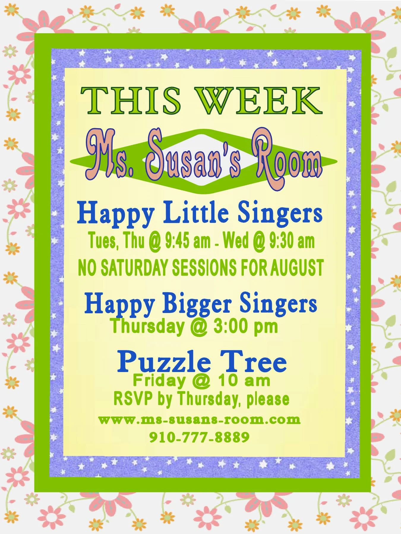 FRIDAY Ms. Susan's Puzzle Tree