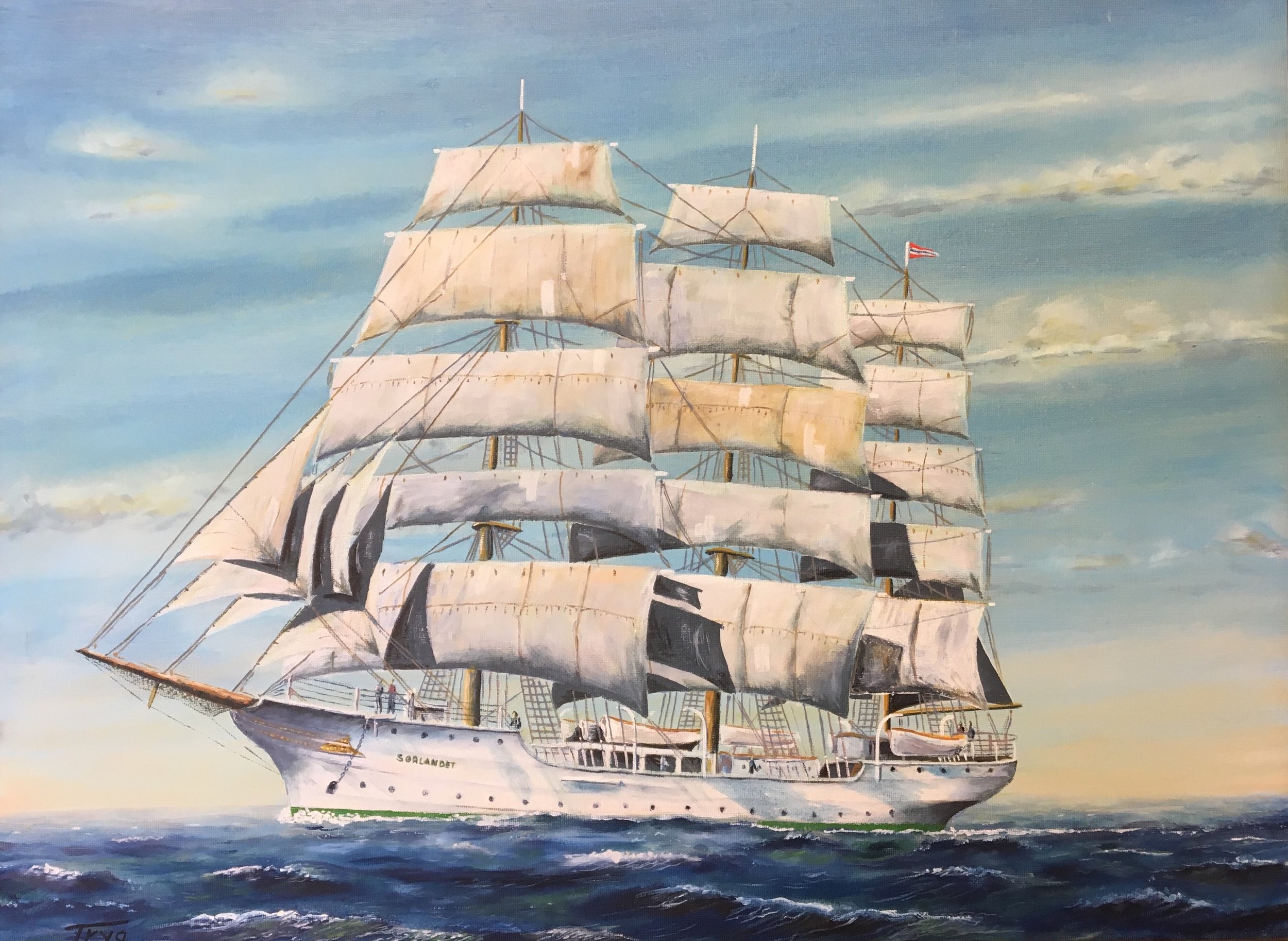 Under Full Sails.Tryg Thorensen.18x24.Oil.jpg