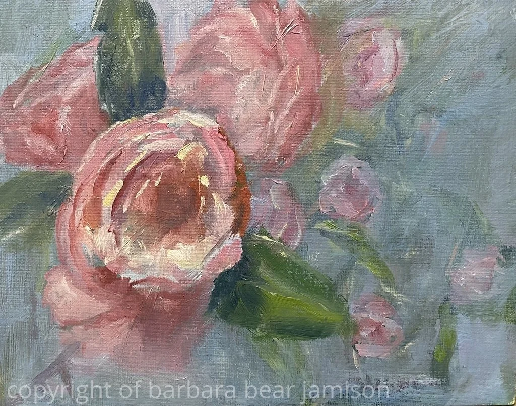 May 2022 BarbaraBJamison Blooms $250.00 6 X 8 Oil.jpg