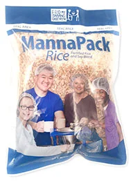 MannaPack Rice, provided by FMSC, is fortified to meet the nutritional needs of the world's starving children 