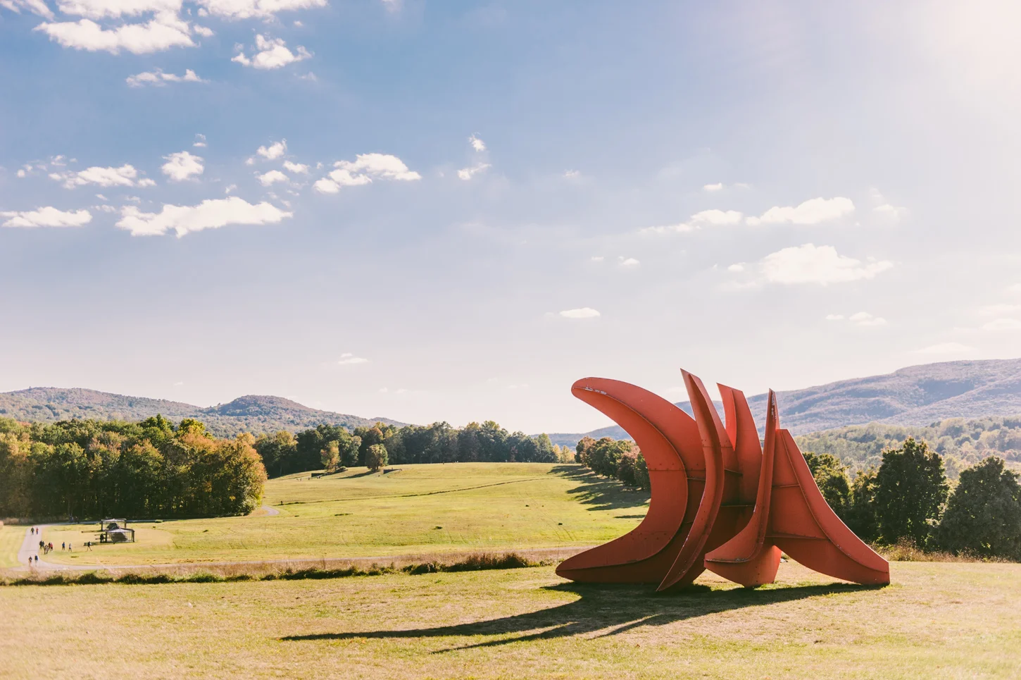Five Swords by Alexander Calder and a view of the South fields
