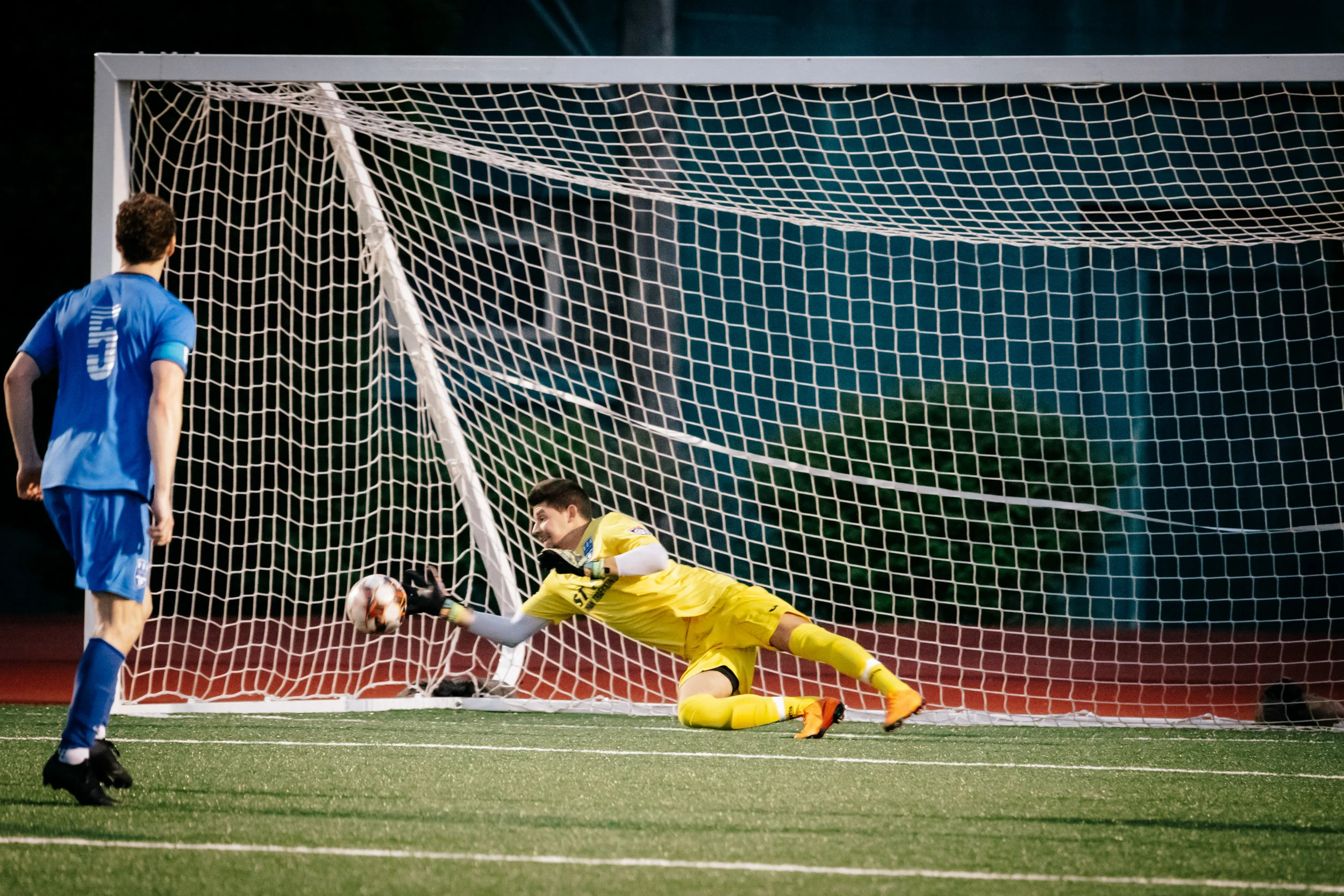 A big save from goalkeeper Nedin Kudic