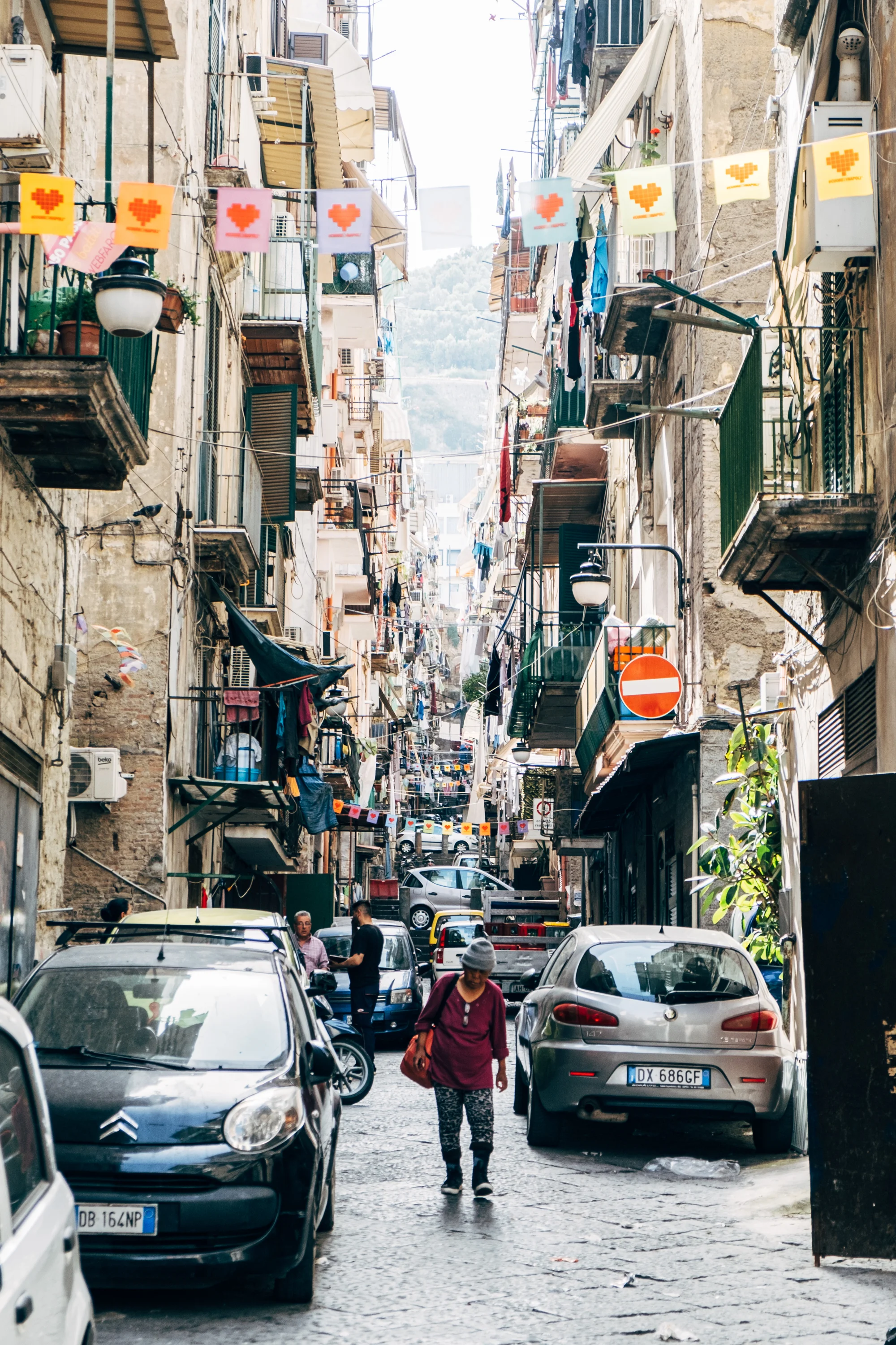 The Quartieri Spagnoli or Spanish Quarter neighborhood in Naples
