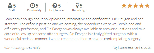 RateMDs.com review from a verified patient