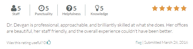 RateMDs.com review from a verified patient