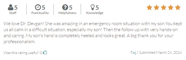 RateMDs.com review from a reconstructive surgery/ emergency patient