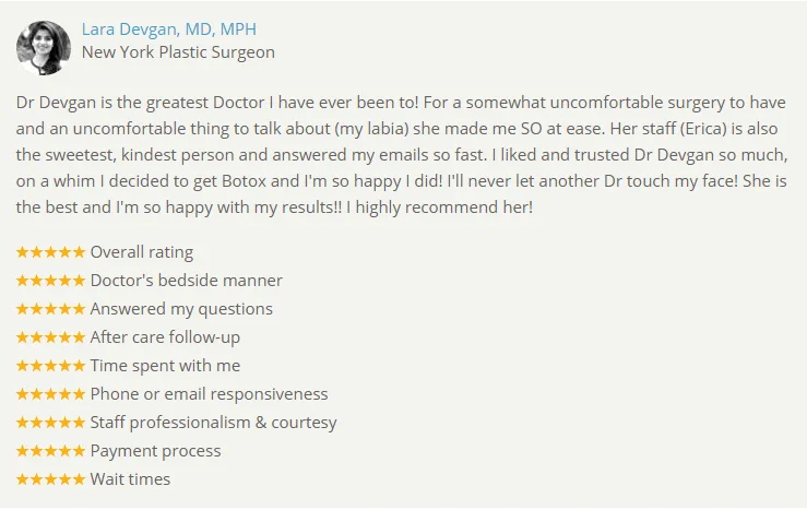 Patient review from RealSelf.com