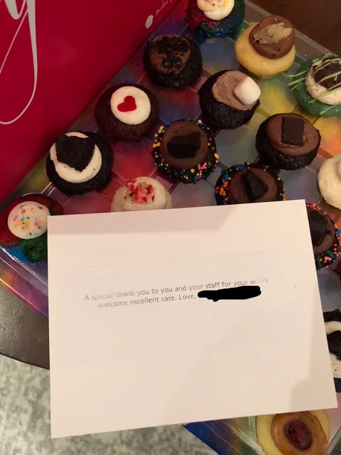 Cupcakes form a breast lift and augmentation patient