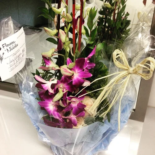 Flowers from a cosmetic patient