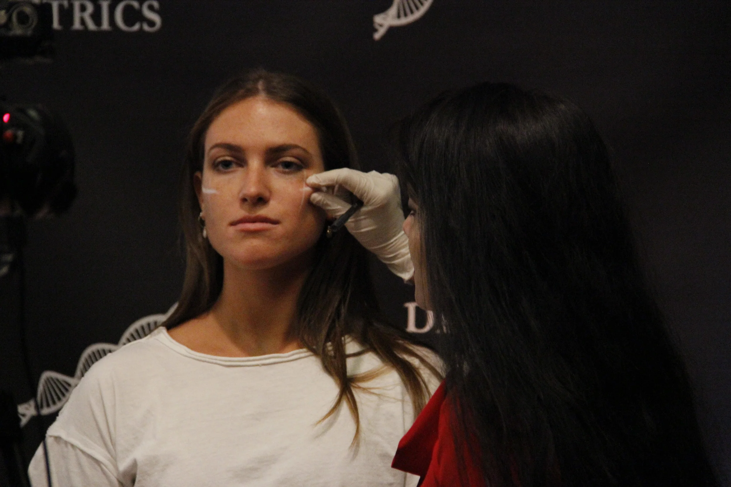 Dr. Devgan marks her patient receiving a jawline augmentation.