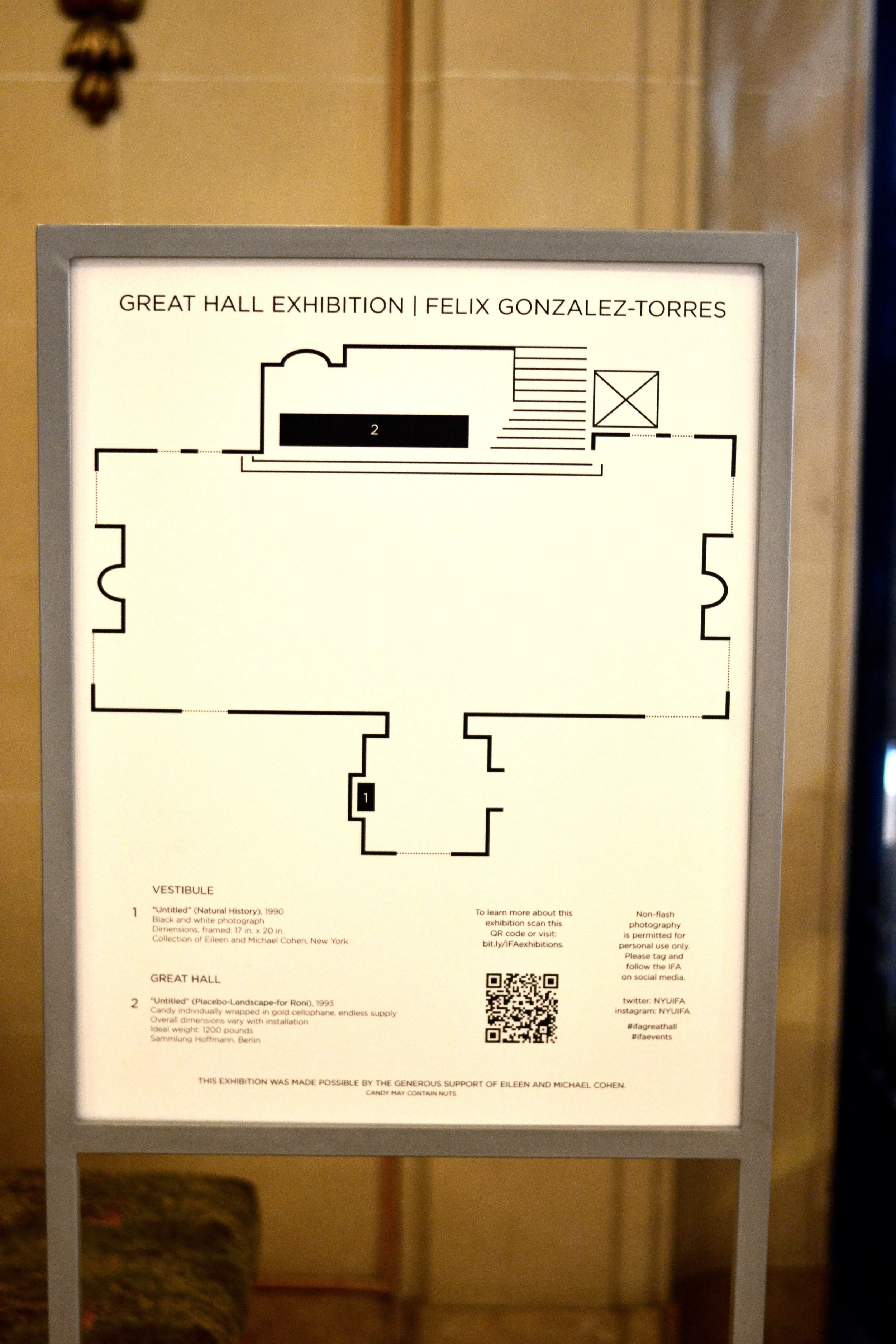 Installation view, Felix Gonzalez-Torres, Great Hall Exhibition, IFA, Spring 2015