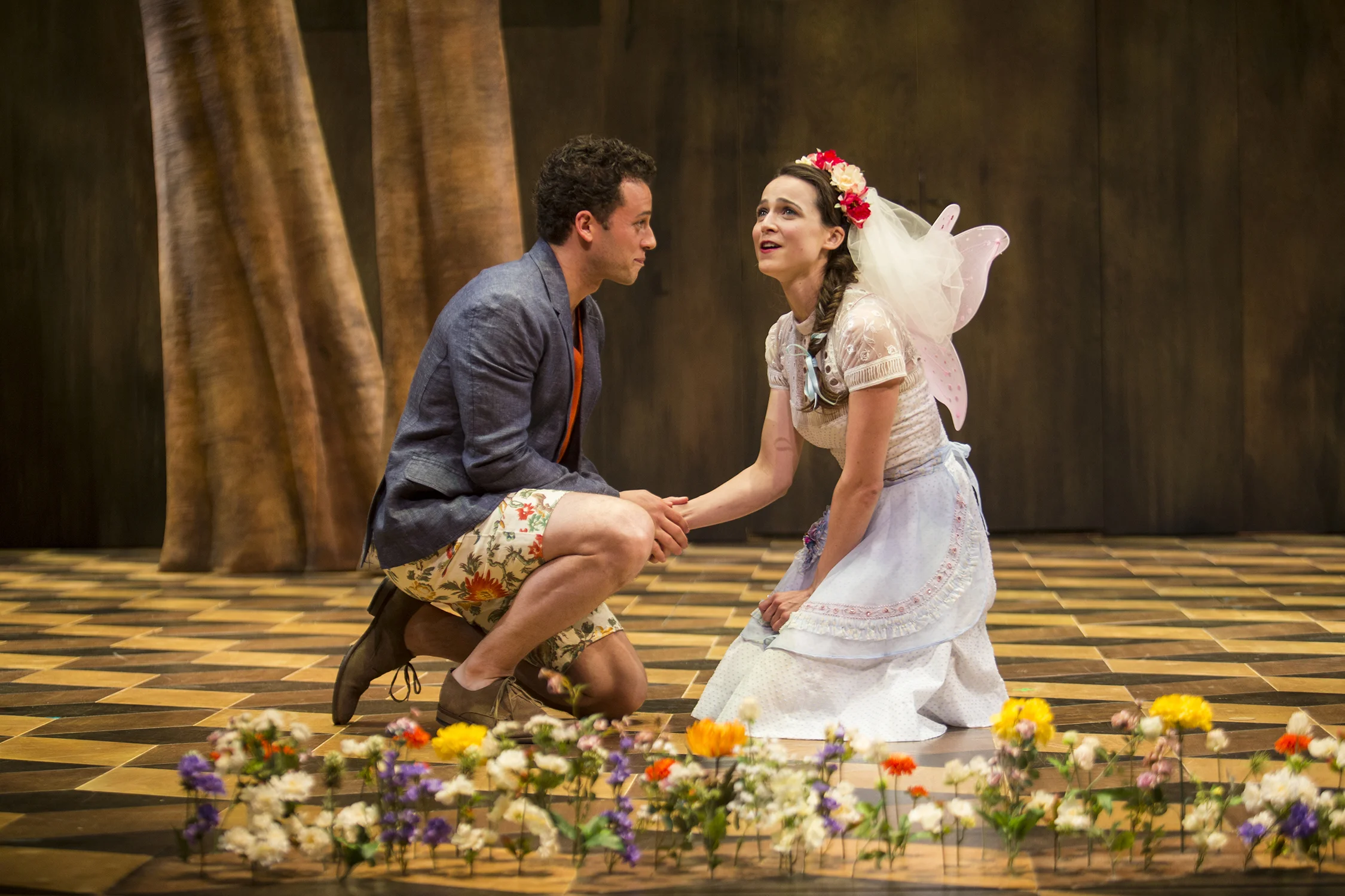 A.Z. Kelsey as Florizel and Maya Kazan as Perdita in The Winter's Tale at the The Old Globe in San Diego.