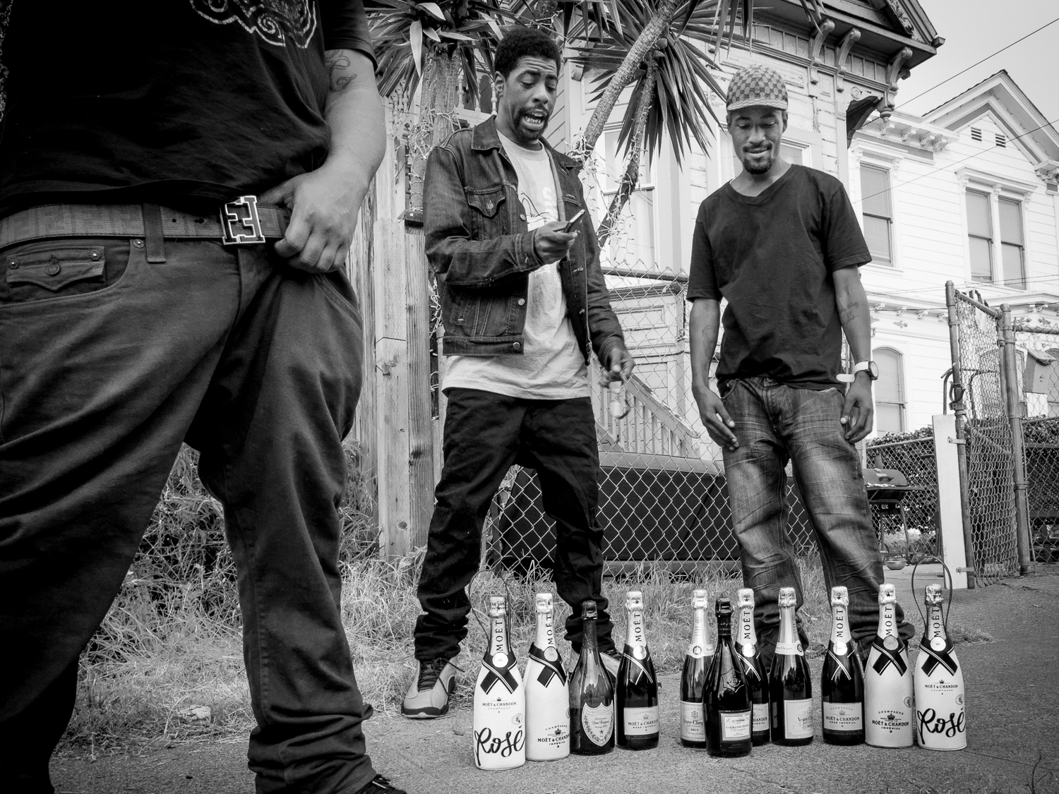 Oakland rappers are already in the history books. Here they get ready for a video. 