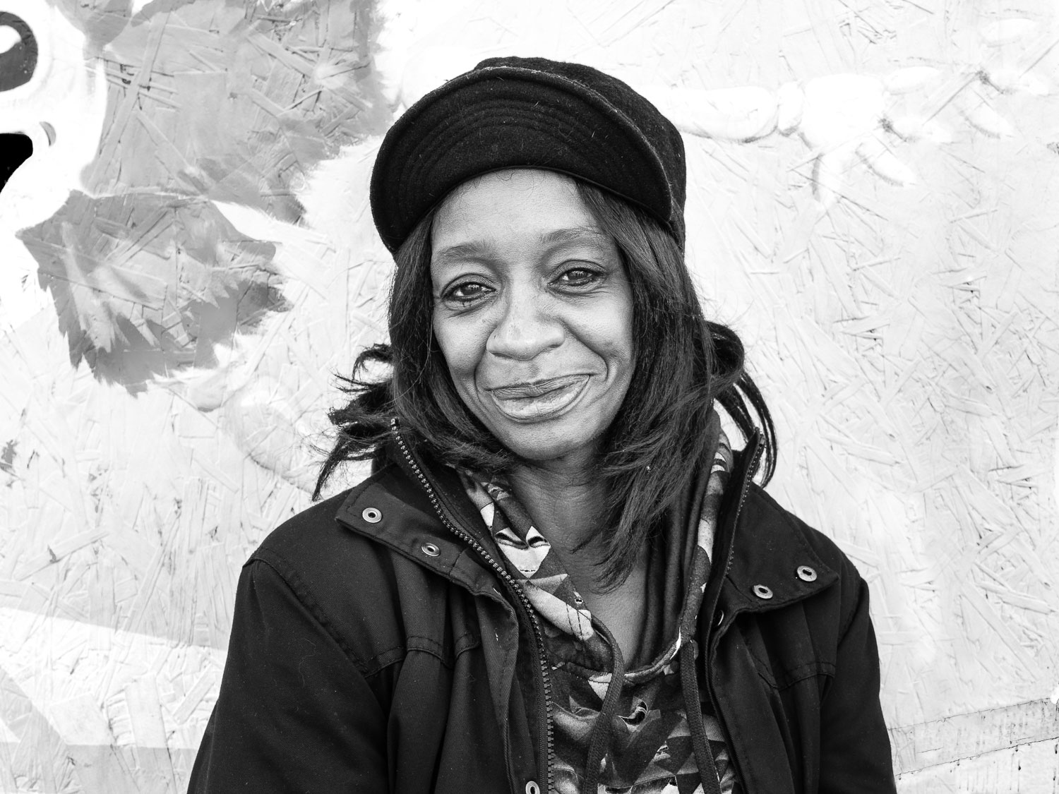 Lorraine, a long-time regular, seems the most comfortable of anyone on Filbert Street.