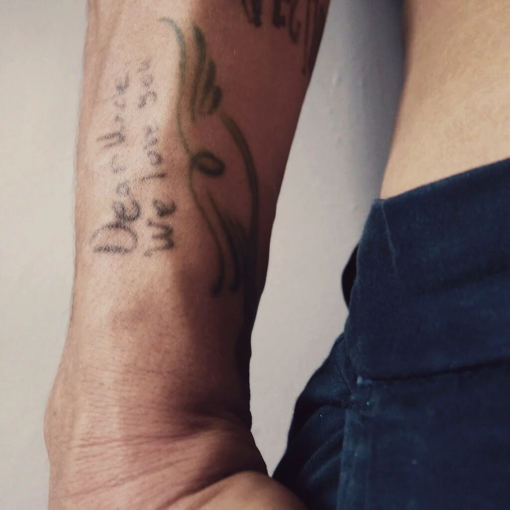 I asked my niece to write or create &nbsp;something that represents them that in turn id get ink'd.&nbsp;She wrote, by hand, yes her very own hand, [People use to write with Pens and stuff it's bizzar] , the words 'Dear Uncle, We Love You 'And to th…