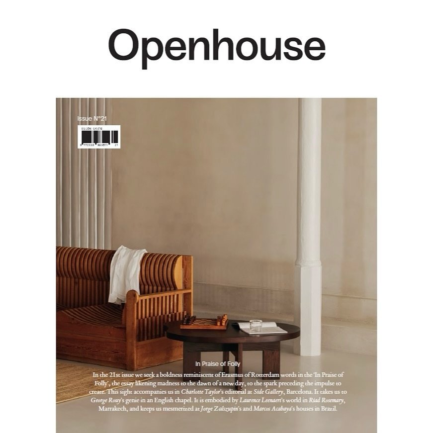 Introducing @openhousemagazine which immerses us in art, design, architecture and culture. Issue #21 takes us to an English chapel, Riads of Marrakech, and houses in Brazil. Available now.
