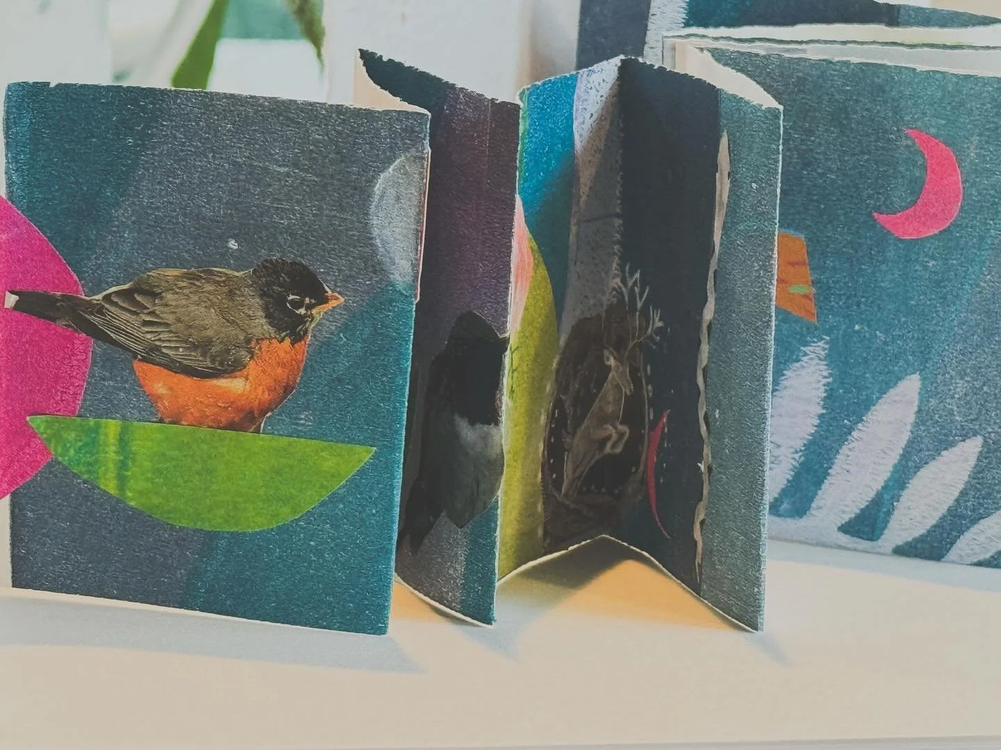 Last week was a lovely rainy July week which means a good amount of studio time. 
These days I am making a little accordion collage book, collecting tiny moments of delight. 

Post is inspired by the beautiful words of  @morganharpernichols:

in july