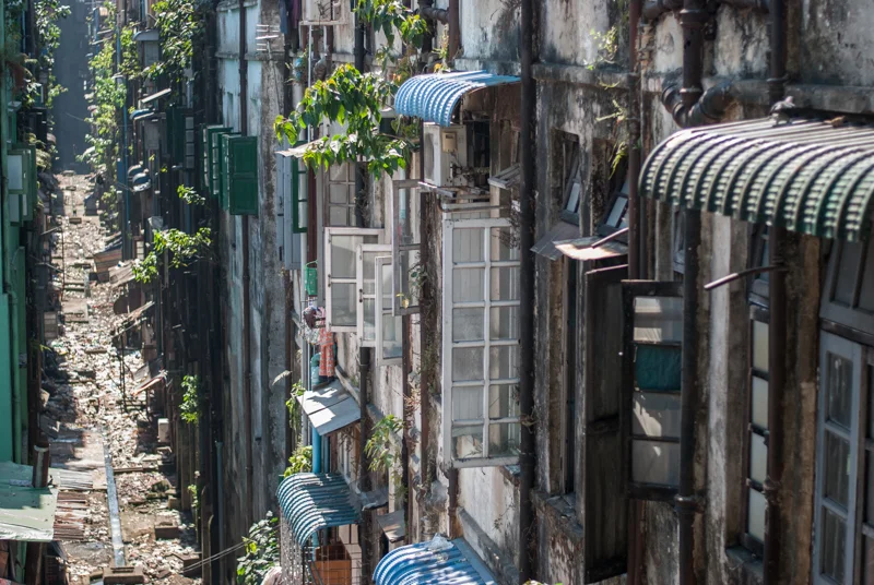 The back-alley behind our hotel in Yangon