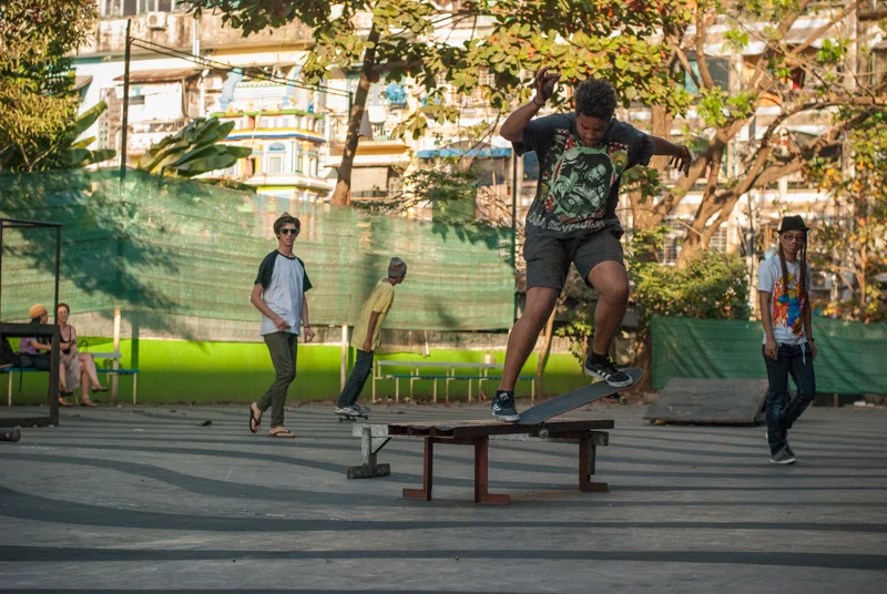 Dino borrowed a board and stunned a fair amount of people. 