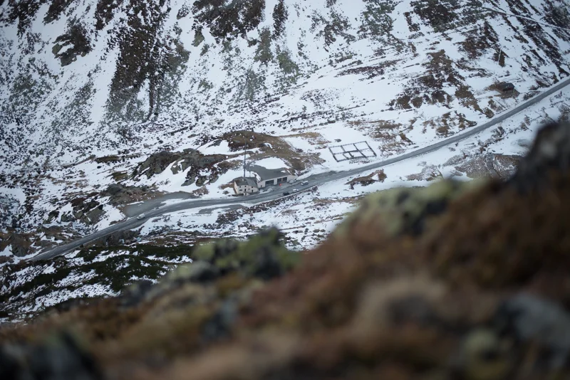 Looking down to where we left the car