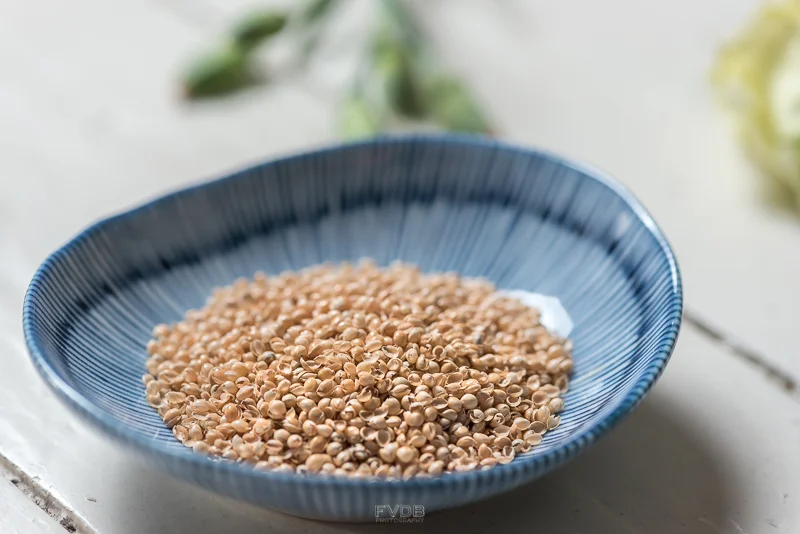 The cushions are filled with locally sourced organic millet hulls