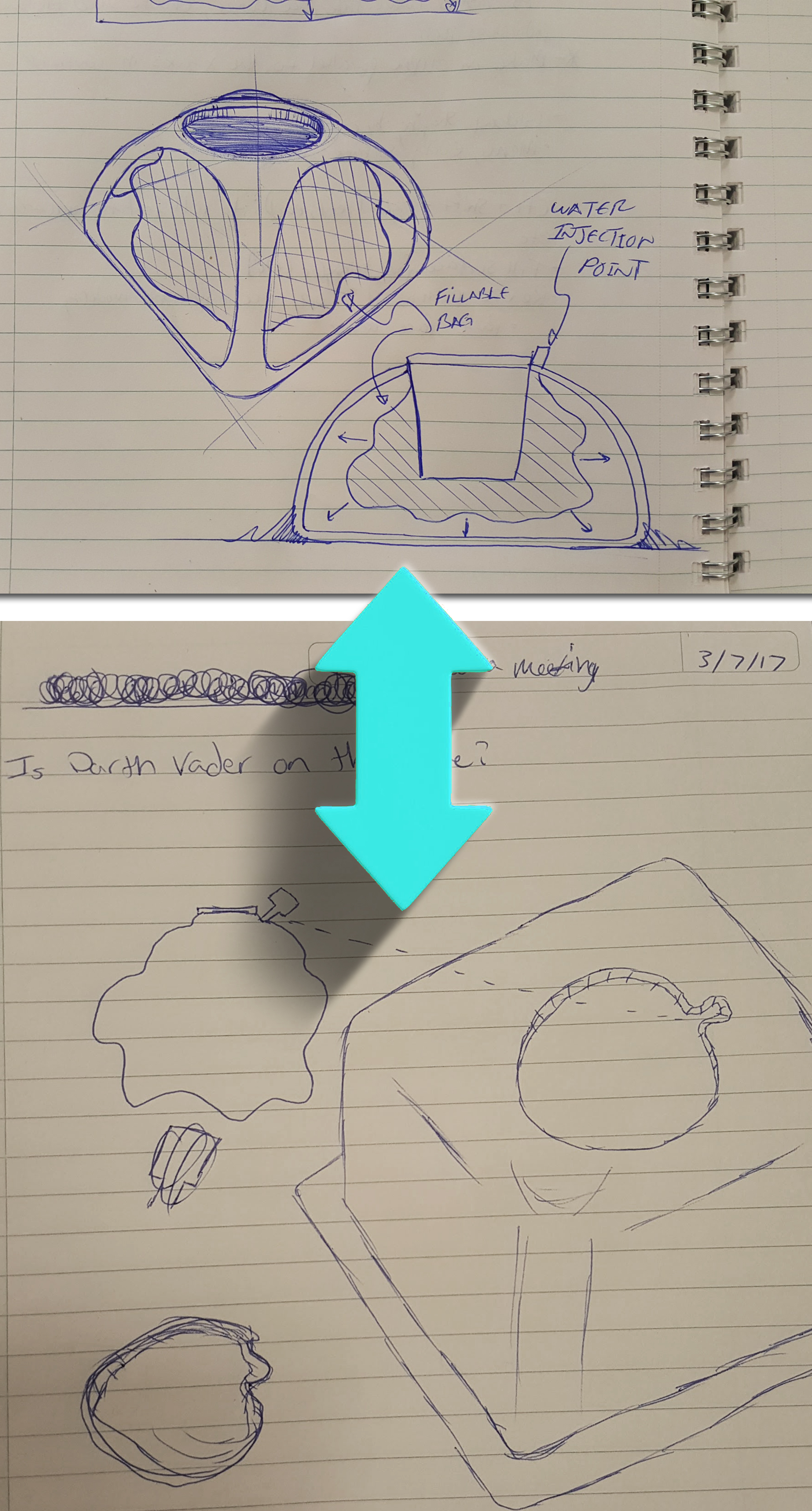 In-meeting napkin sketches and side discussions with NASA engineers