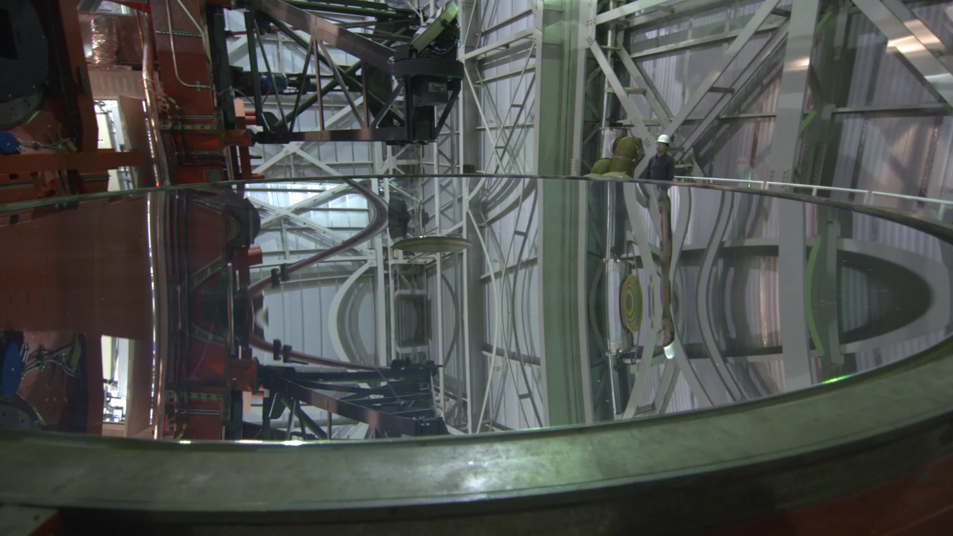 One of the two 8.4 meter (27 ft. diameter) mirrors of the LBT
