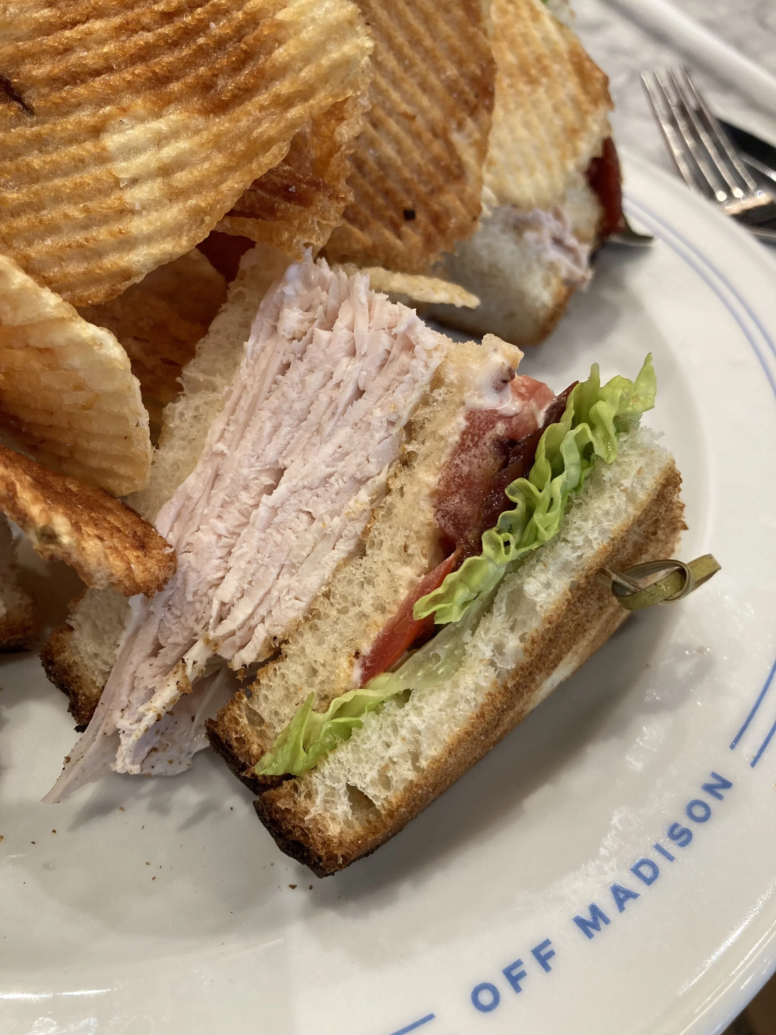 Club sandwich at Marks Off Madison, NYC