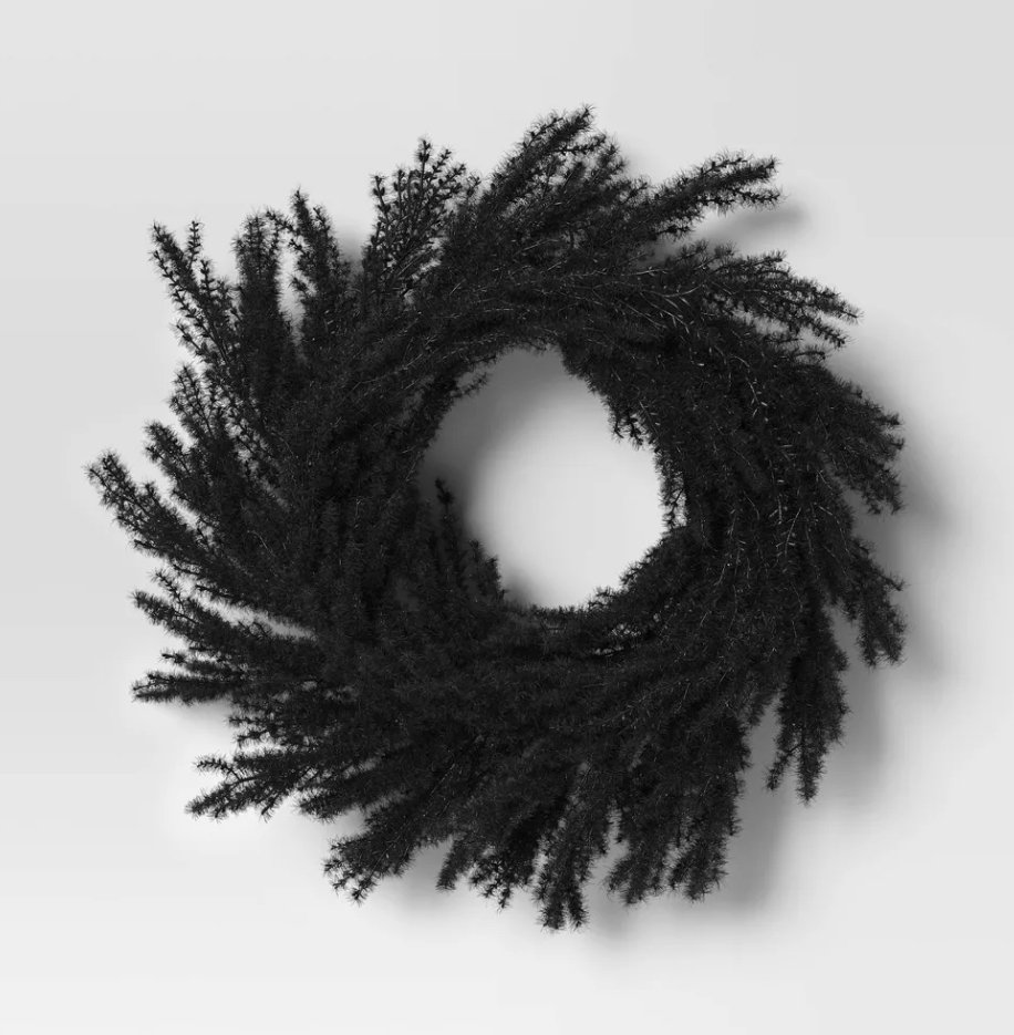 Halloween Grass Wreath Black