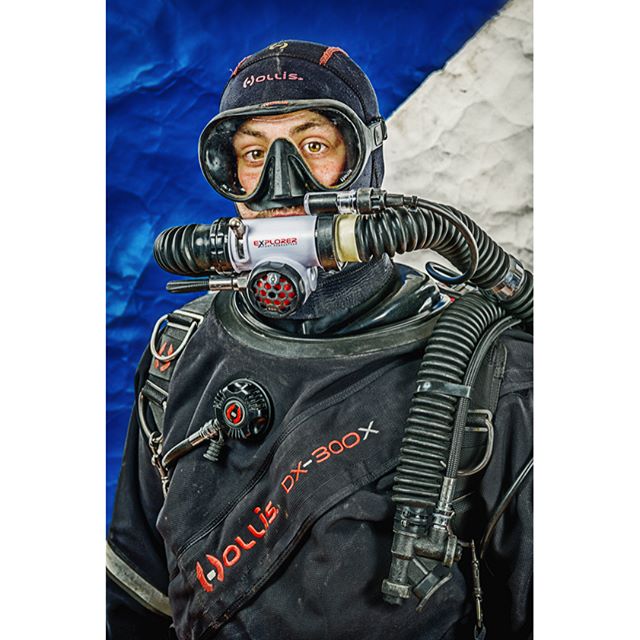 Tim on his Hollis Explorer CCR Rebreather, part of the 20 Thousand Leagues photo series. #backmount #ccr #rebreathers #rebreatherdiver #rebreatherdiving #hollisexplorer #explorer #hollisexplorerrebreather #drysuit #dx300x #hollisdrysuit #hollis #ligh