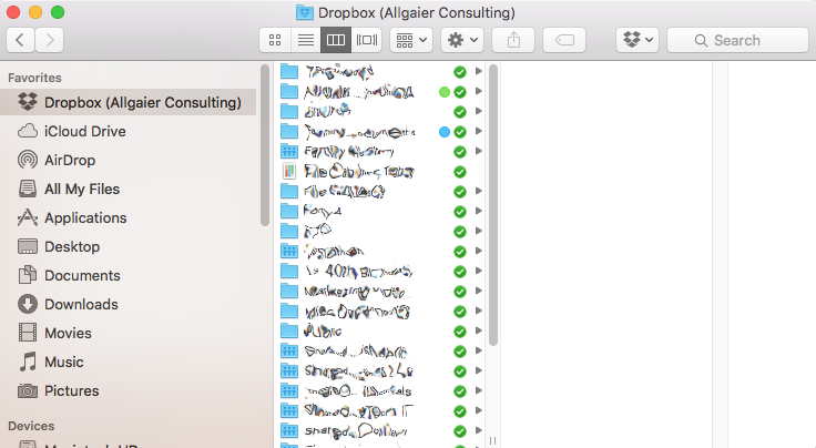 Folders were blurred to maintain privacy