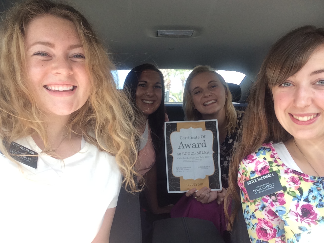 We won miles for being the cleanest car (that was a miracle)