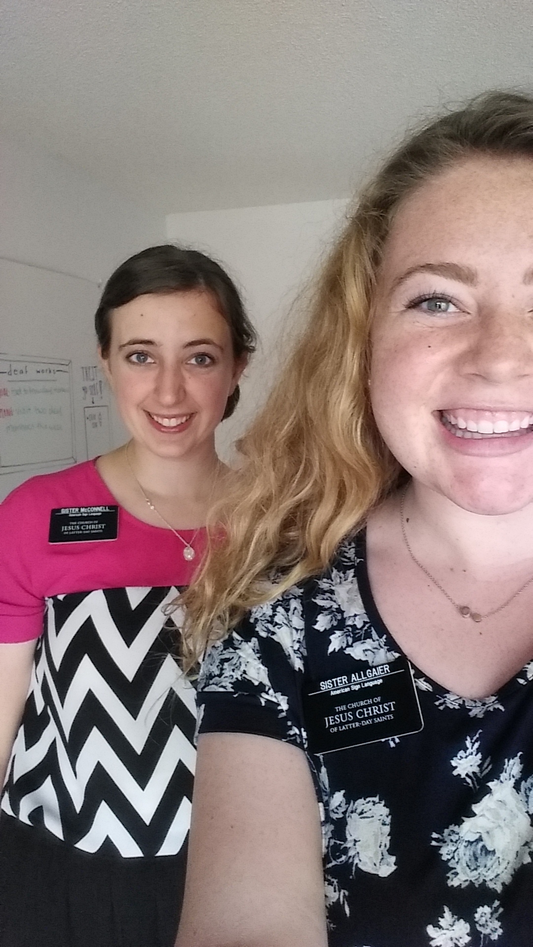 Our new name tags (look close)