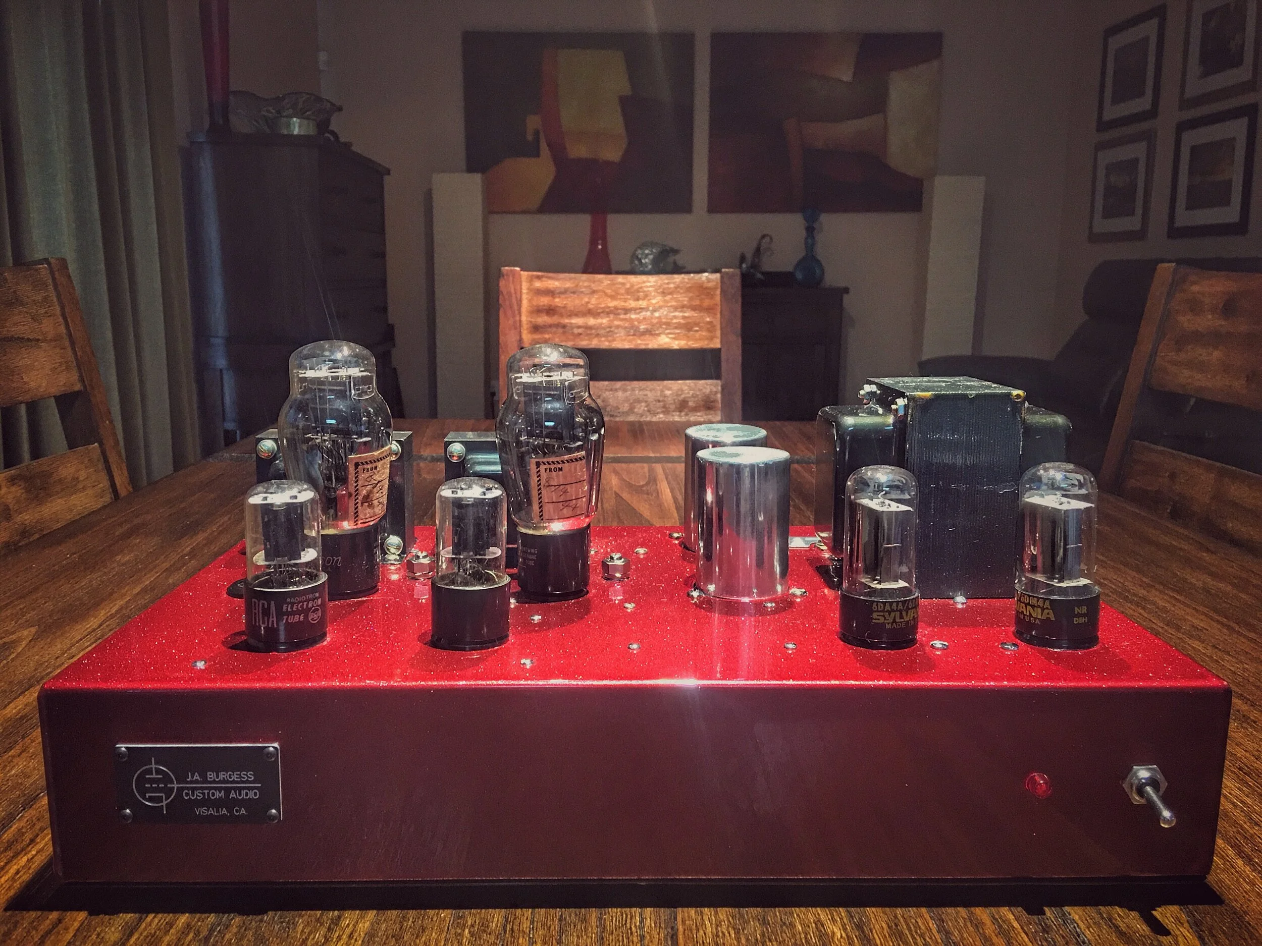  James Burgess type 46 tube amplifier with a fresh NOS set of 1944 year 46 type tubes. 