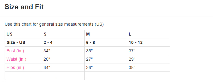 General Clothing Size Chart