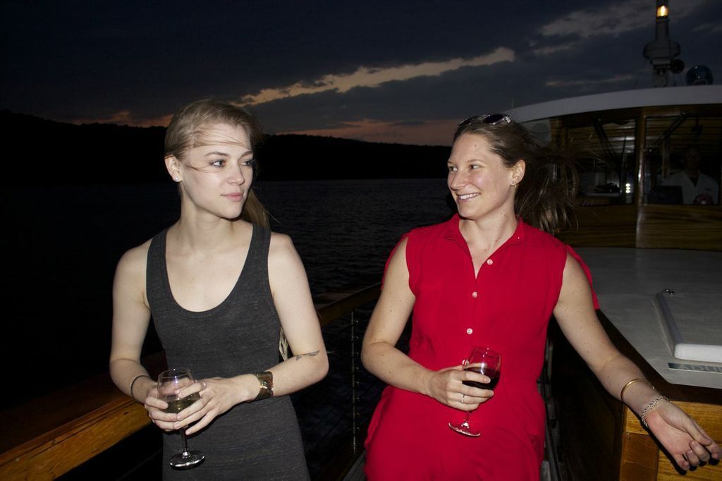 Office Manager Briana Cornelius contemplates a dance-off alongside Julie. 