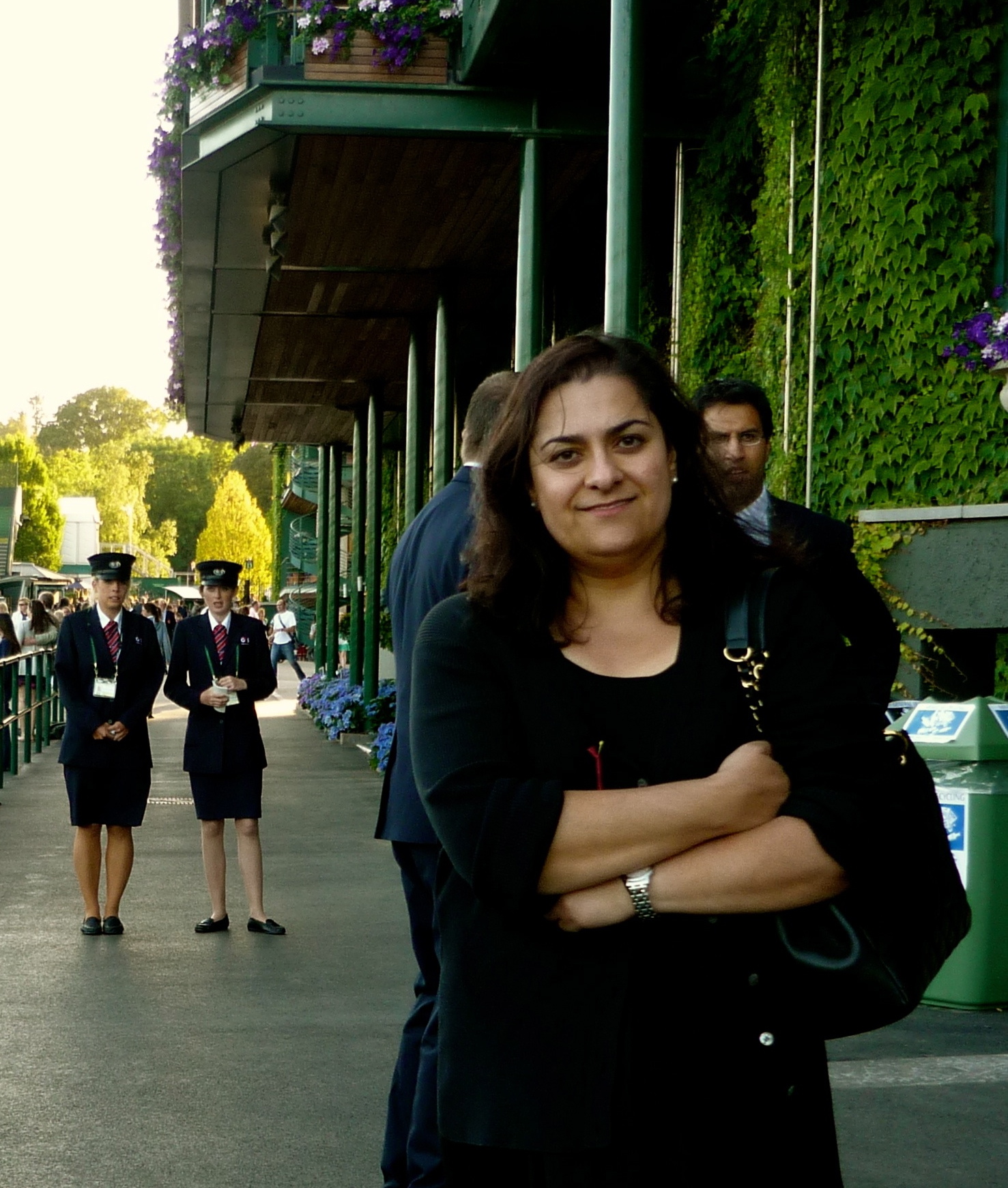 Protima at Wimbledon under the watchful eye of event staff.