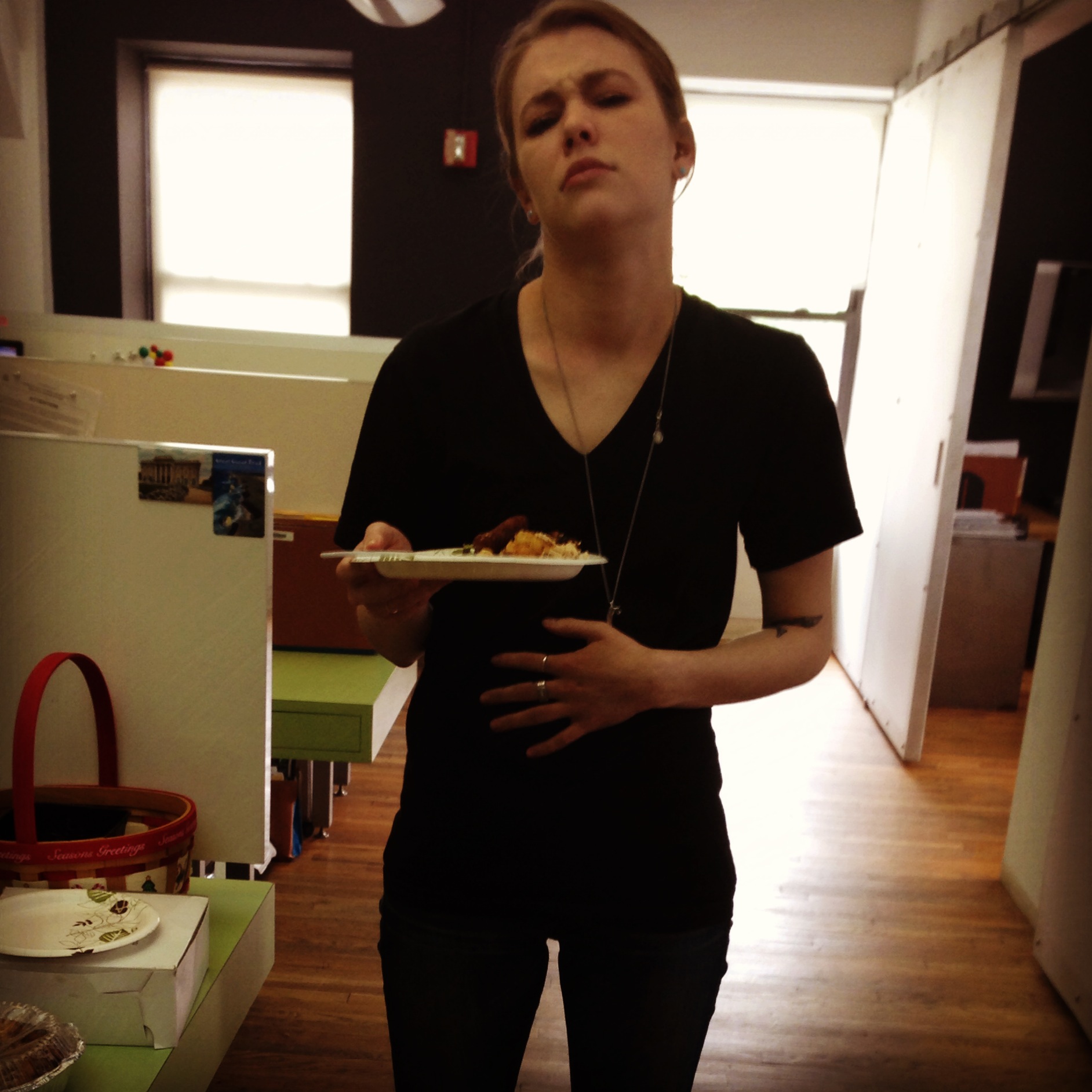 Briana, our former office manager/paralegal and now summer associate from William & Mary Law School, has unsurprisingly eaten Pio Pio too quickly. Slow down, Bri, we got all summer.