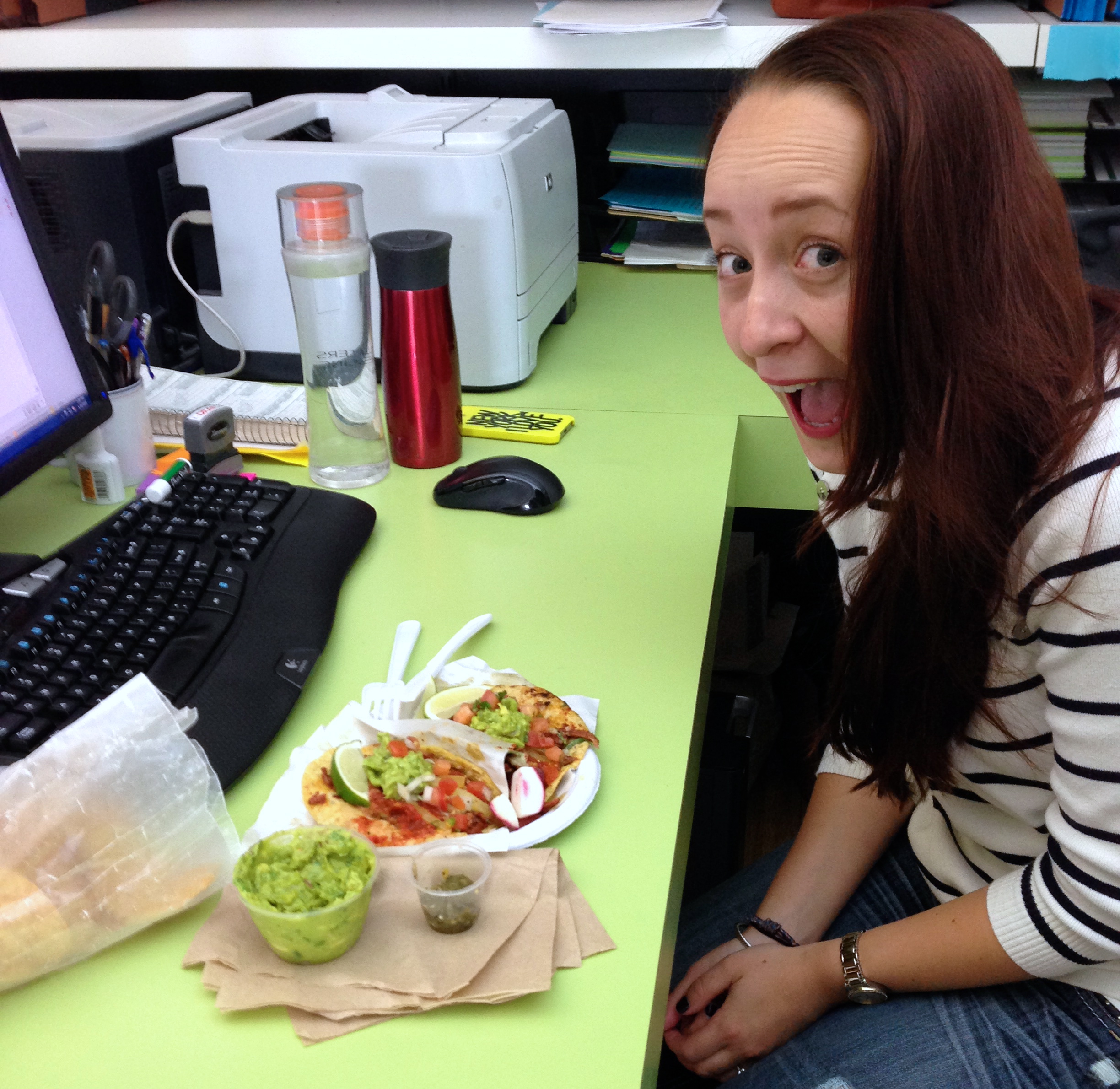 Former paralegal now summer associate Carolyn is as excited about tacos as she is to be back at D&B. Okay, maybe more excited about tacos. Understandably.