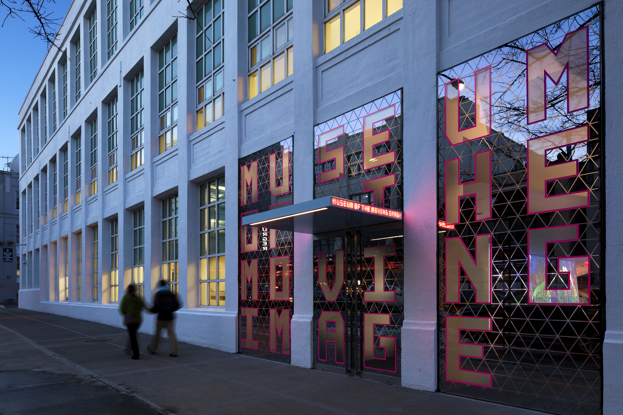 Main entrance. Hard to miss. Courtesy of Museum of Moving Image .