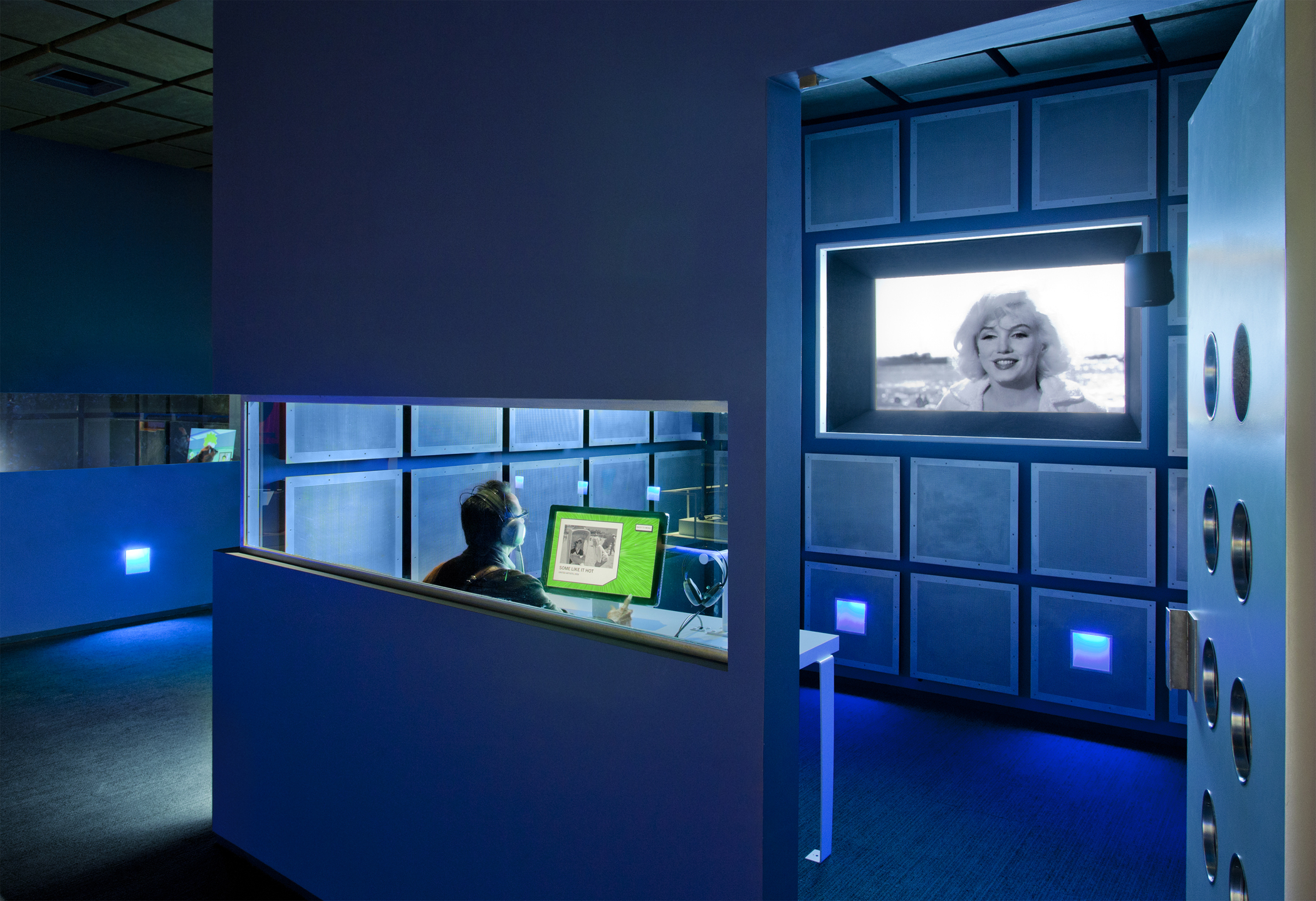 The Automated Dialogue Replacement (ADR) booth. The museum is very interactive! Courtesy of Museum of Moving Image .