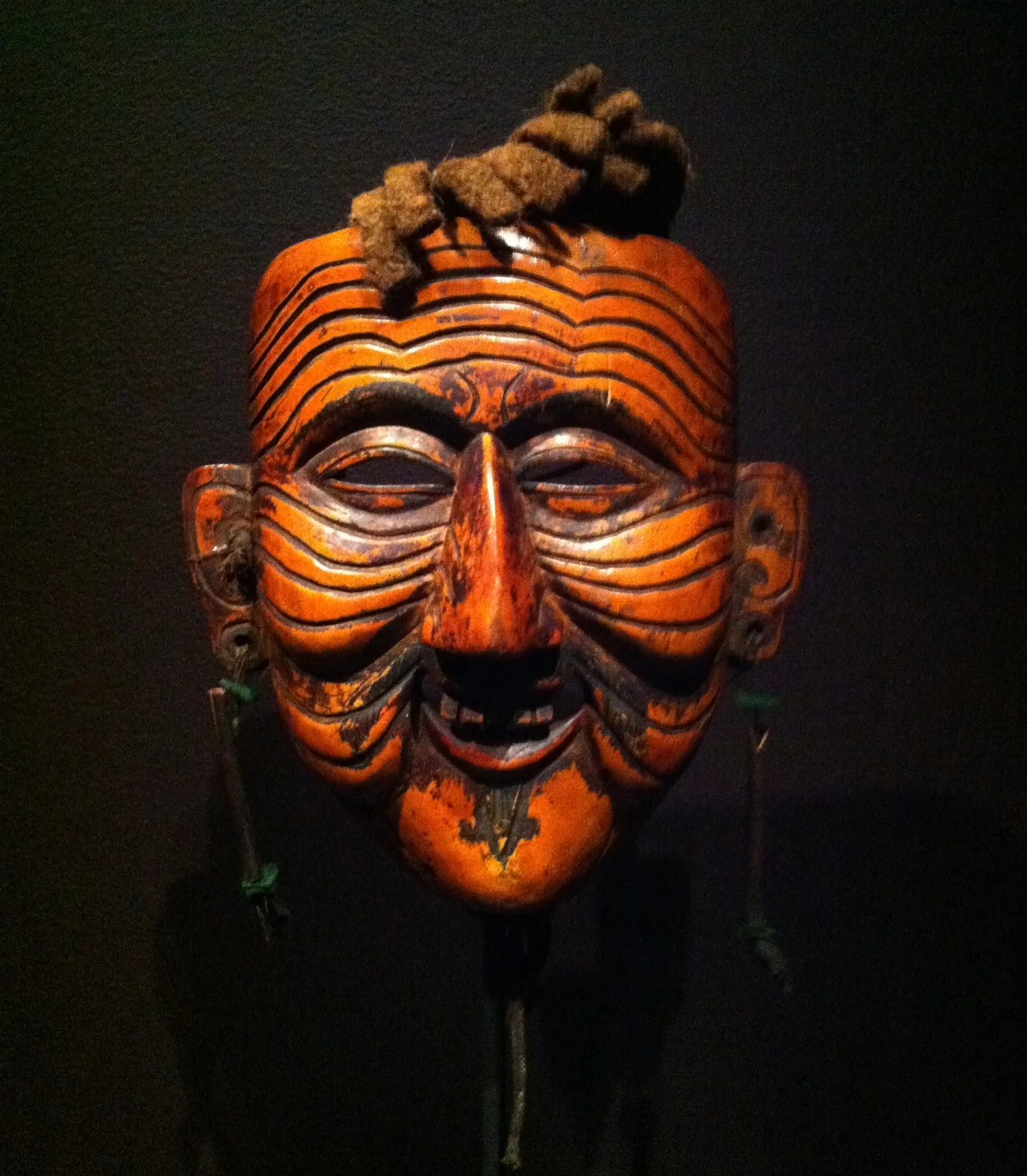 An "Apa" mask from the Becoming Another exhibit at the Rubin Museum