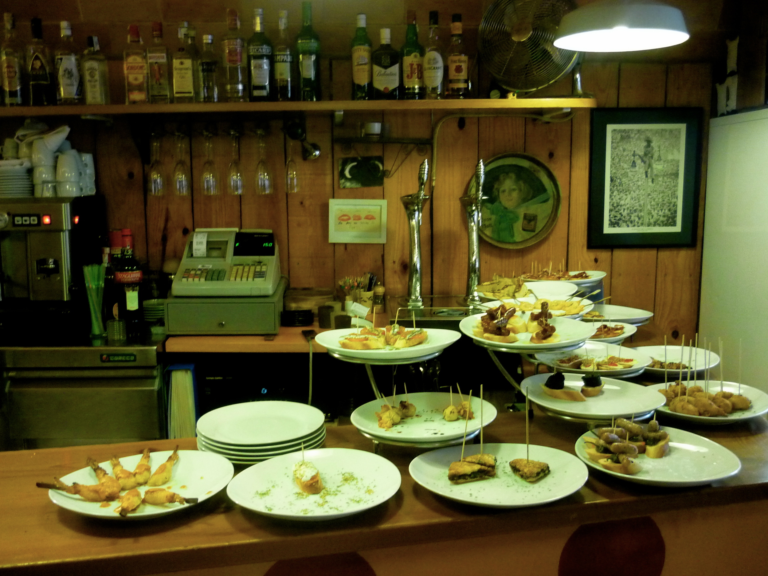 The tapas. Try some—they go fast.