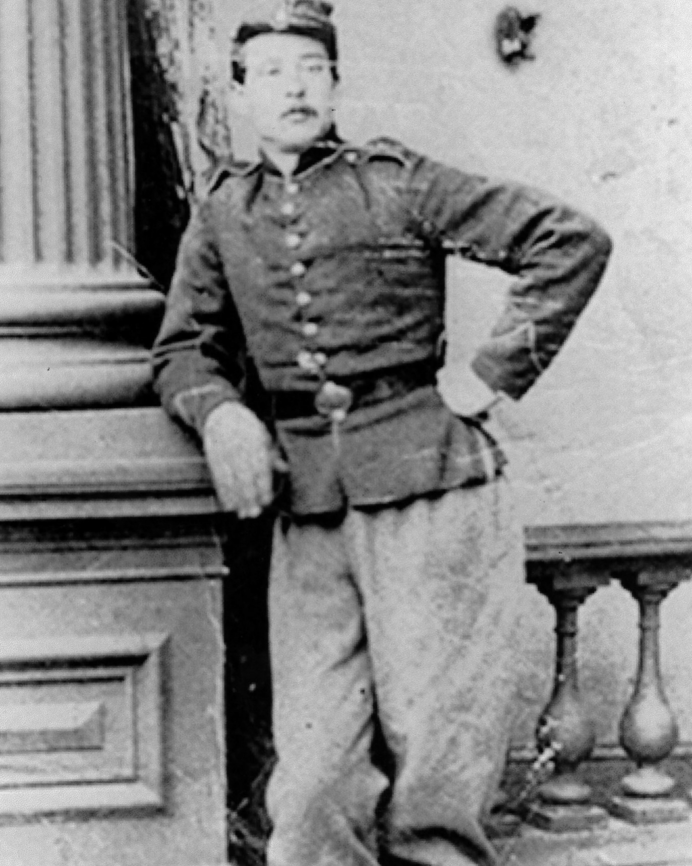 Theodore was famous for the way he could casually lean on columns.