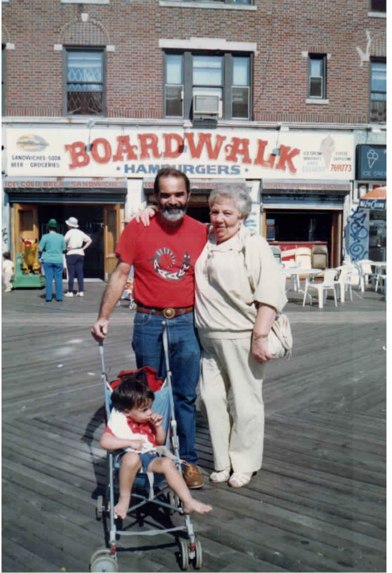 With my father and Grandma Dina at Coney Island.